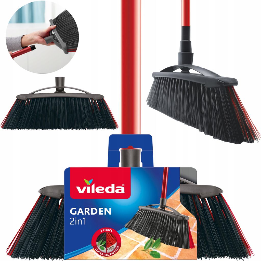 Vileda Außenbürste mit 2 Borstenarten, 142 cm lang, 39,3 cm Produktbild 