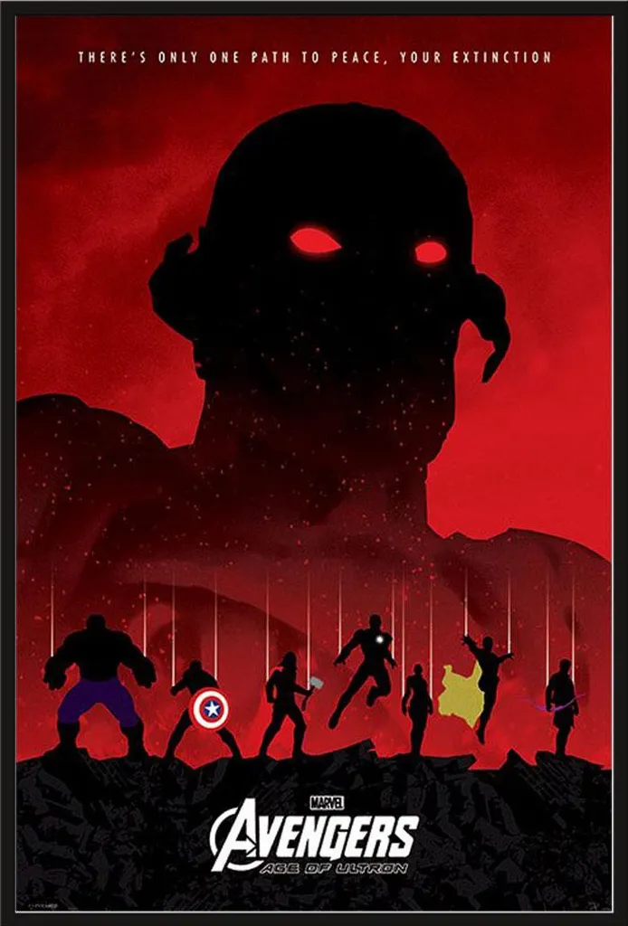 Décoration Murale Marvel : Affiche Avengers Encadrée Prête à l'Accrochage