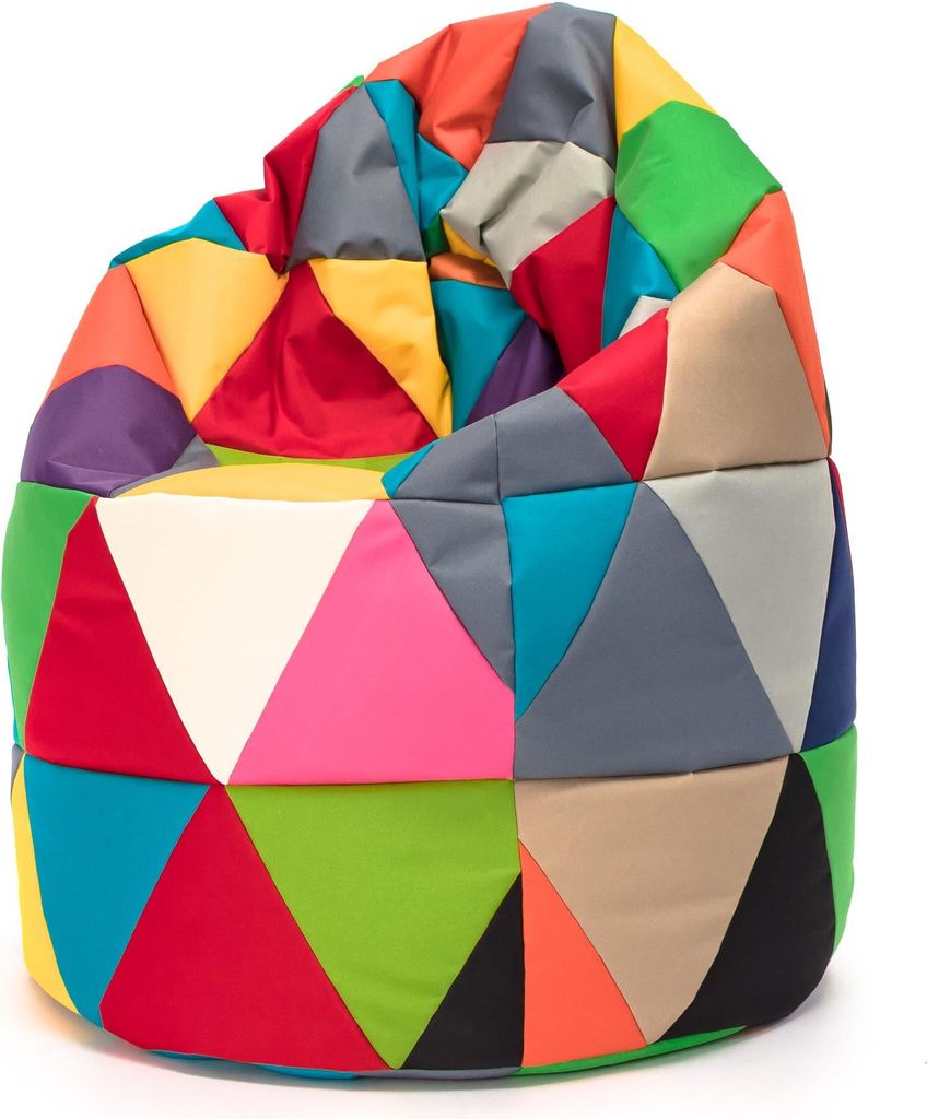Ecopuf - Sitzsack Bean Bag XL Patchwork, Outdoor & Indoor, 85x135 cm