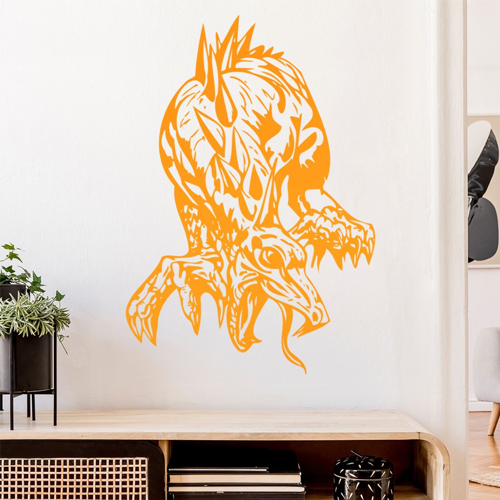Drachen Angriff Wandtattoo in 6 Größen - Wandaufkleber Wall Sticker - Dekoration, Küche, Wohnzimmer, Schlafzimmer, Badezimmer