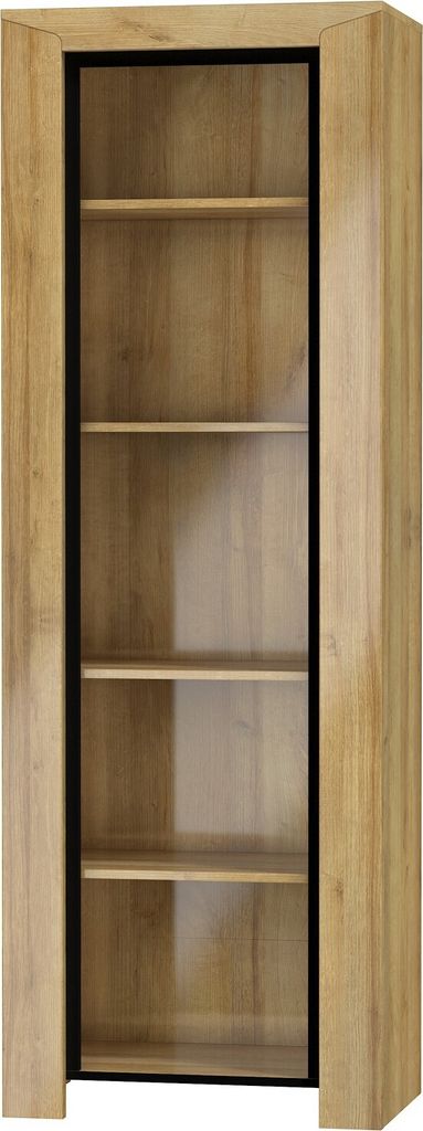 Furniture24 Regal 68 cm Sirocco Sir-1 Bücherregal mit 4 Einlegeboden Riviera Eiche Nachbildung Standregal
