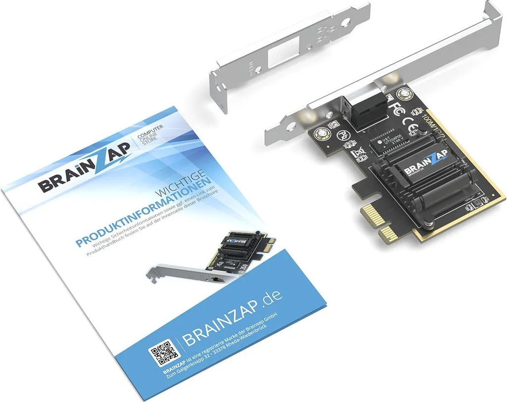 BRAINZAP Scheda di rete adattatore LAN ad alta velocità PCIe PCI-Express 2,5 Gbit/s Realtek RTL8125B 10/100/1000 Mbit