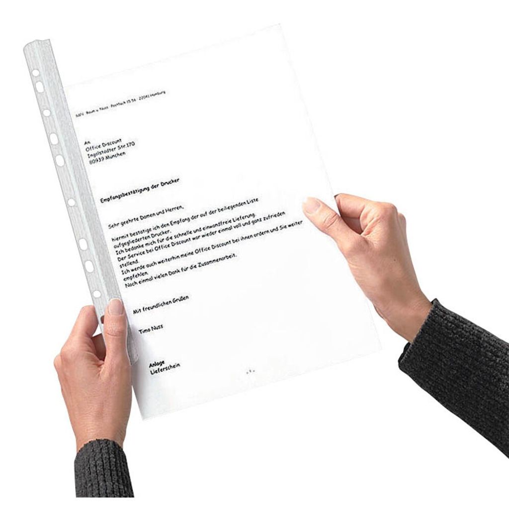 25 Expro Klemmschienen mit Abheftleiste transparent DIN A4 30 Blatt