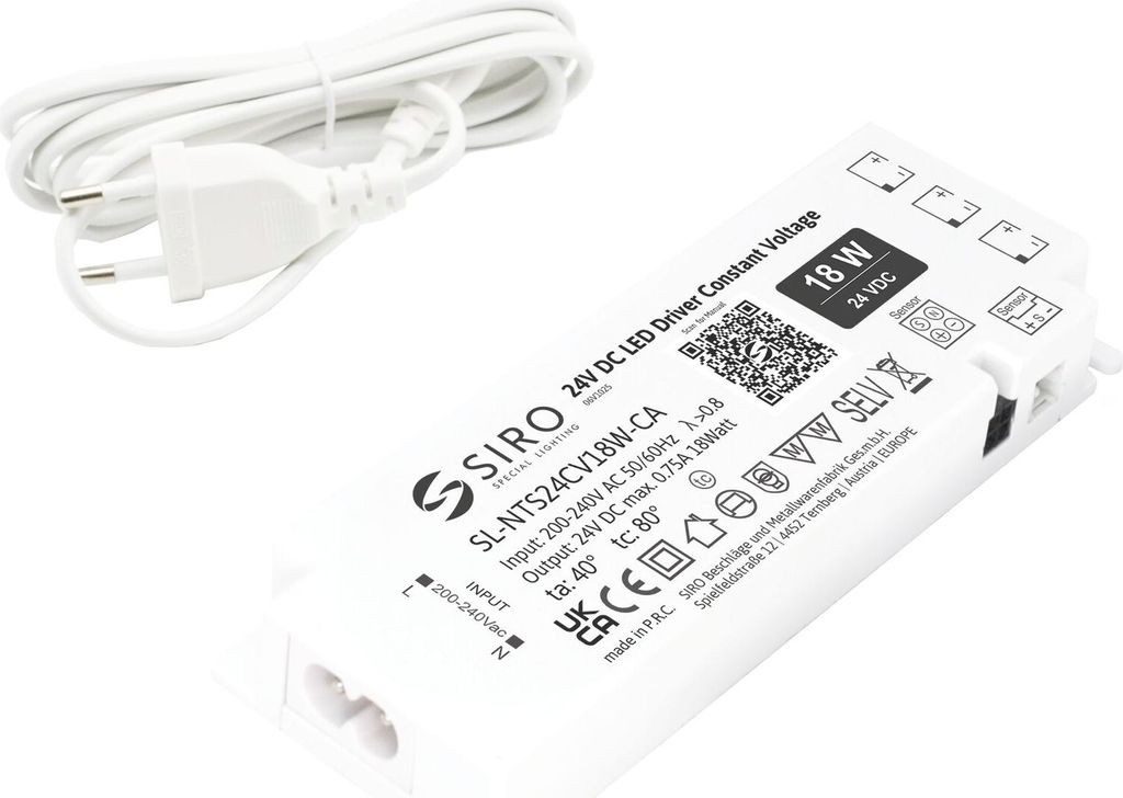 Siro Led Netzgerät SL-NTS, 24 V/DC, Led Netzteil 3 LED-Anschlussbuchsen, Leistung 18W