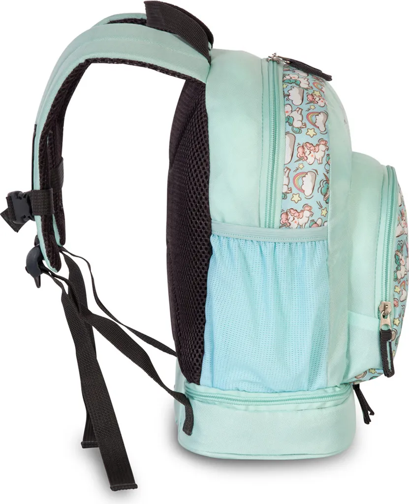 Petit sac à dos scolaire pour enfant avec sangle pectorale turquoise