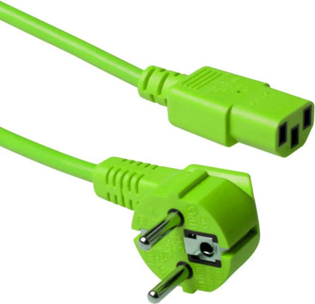 Cavo Alimentazione C13 Verde 5 Metri ACT AK5405 - Ideale per Rack e PDU