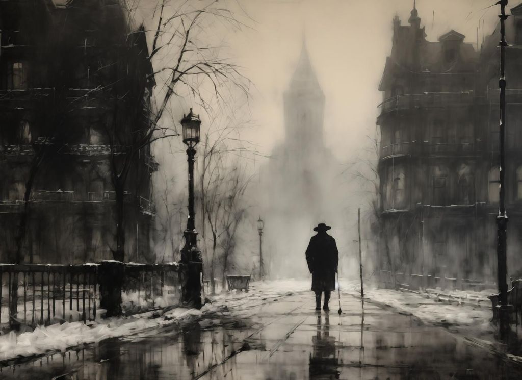 Plakat 55x40cm Nebel über London