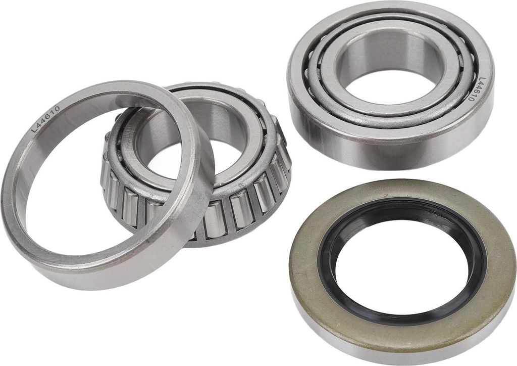 4-teiliges Anhänger-Radnabenlager-Set, Stahllegierung L44643 innen außen mit Ringfettdichtung für 1 Zoll 2000–2200 lbs Achse