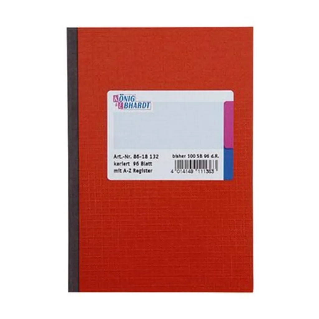 König & Ebhardt 8618132 Kladde A6 Quadrillé Rouge - Carnet de Notes Robuste - 3