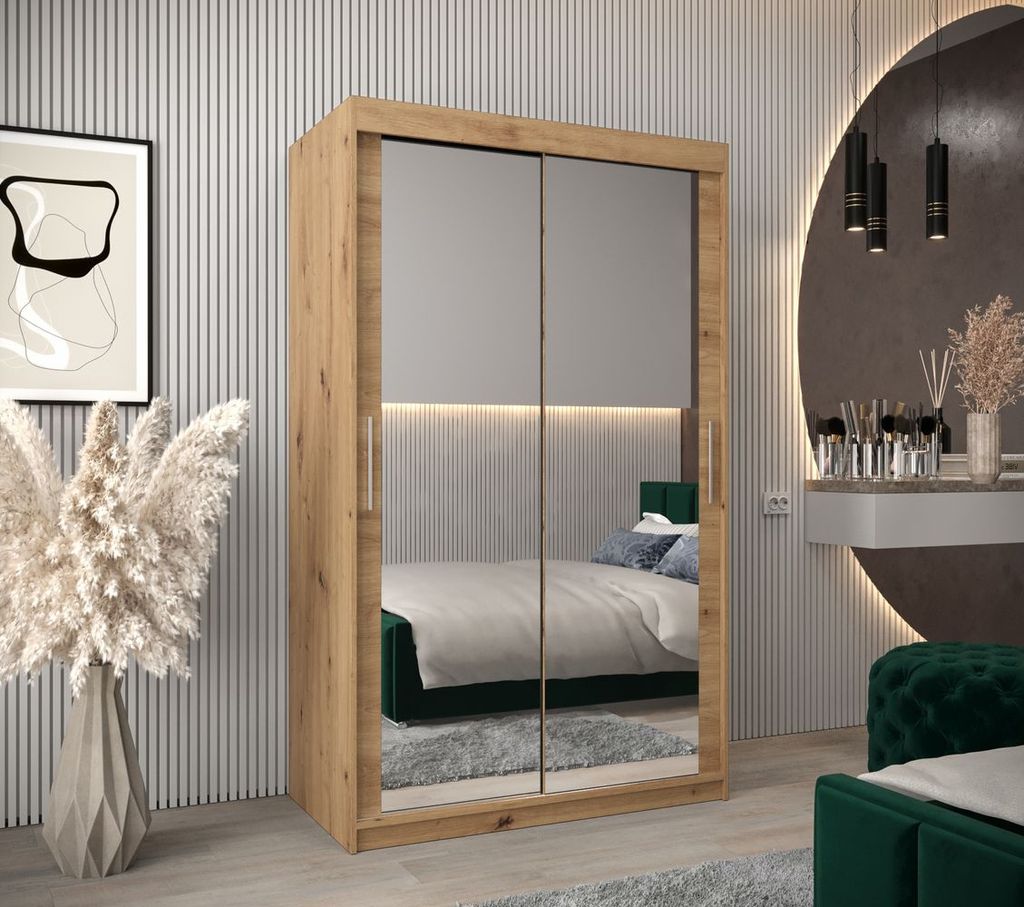 Schwebetürenschrank mit einer Breite von 120 cm TIMEA 3 – Eiche Artisan