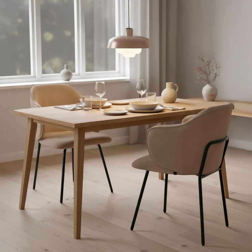 Chaise de Table en Velours Côtelé DALIA - Fauteuil de Repas Confort JUMIhome