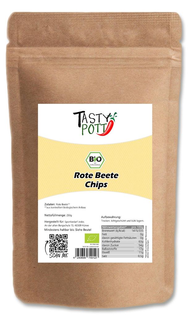 Tasty Pott Rote Beete Chips - Crunchy Snack - im Beutel - 1 Beutel