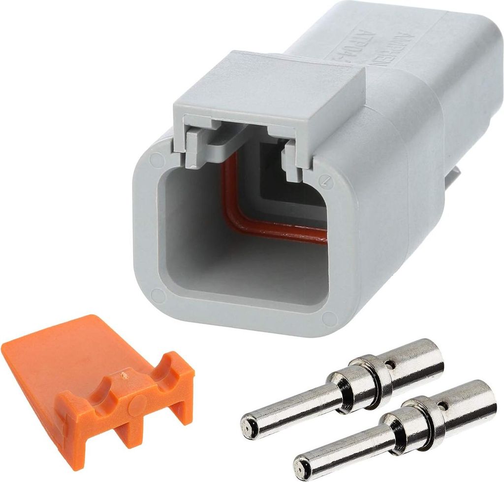 Amphenol AS-2SM 113 SET-Kabelstecker ATP-Serie Stift, 2-polig, Crimpanschluss Isolationsdurchmesser 3,4mm - 4,95mm,