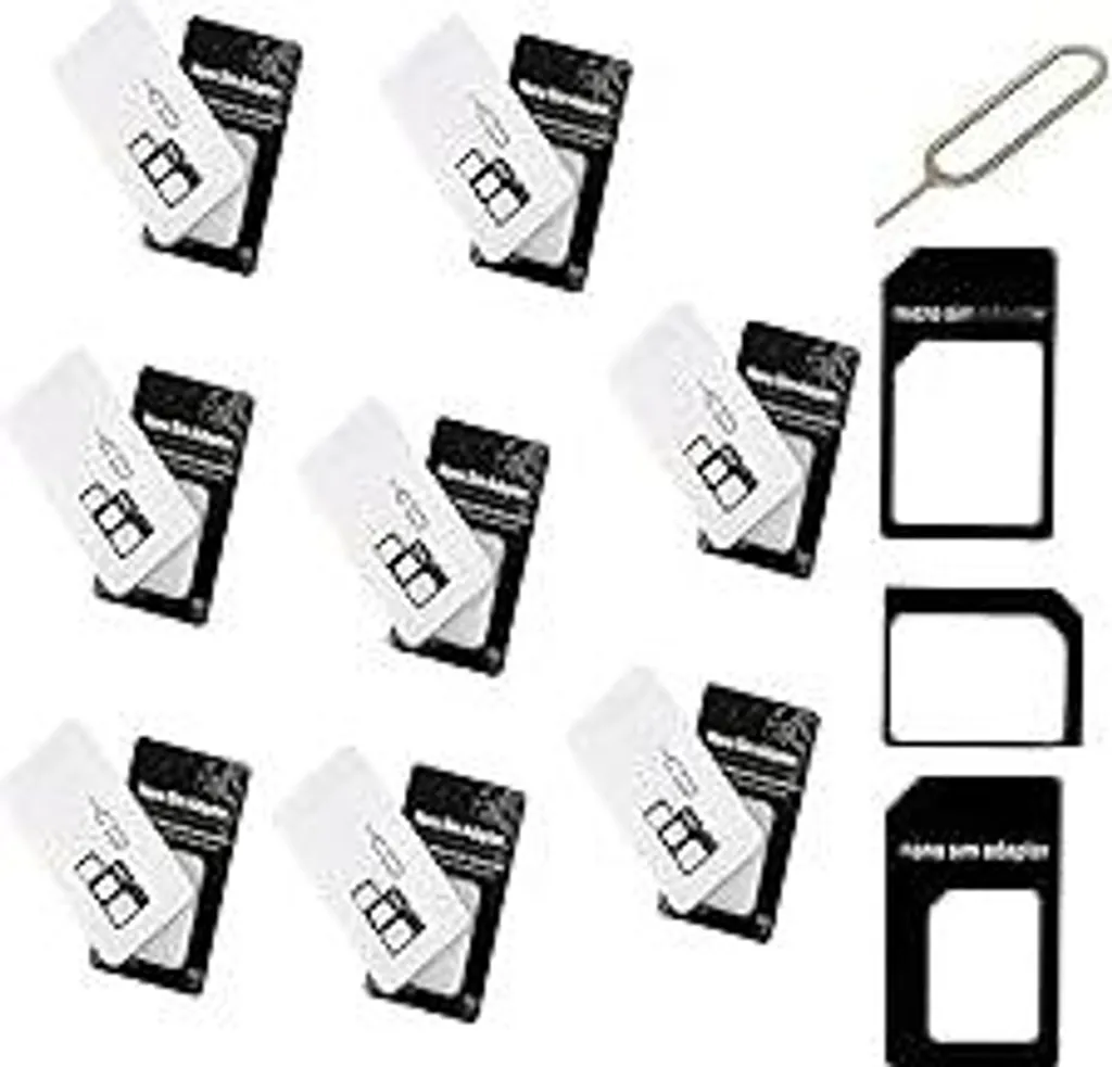 Kit 8 Adattatori SIM per Famiglia e Lavoro: Set 4 in 1 con Pin Acciaio