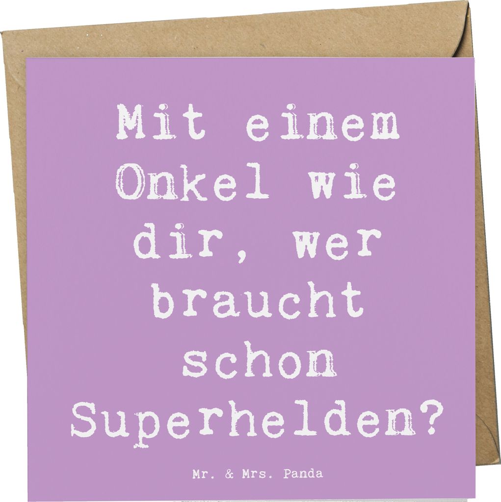 Mr. & Mrs. Panda Deluxe Karte Spruch Super-Onkel - Lavendeltraum - Geschenk, Familienangehöriger, Geburtstage, Verwandte, Grußkarte, doppelkarte,...