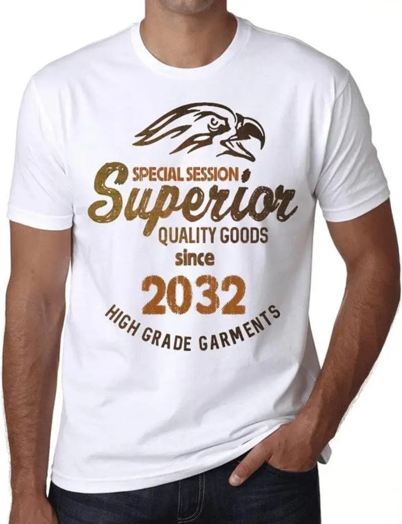Herren Grafik T-Shirt Sondersitzung Hochwertige Waren seit 2032 – Special Session Superior Quality Goods Since 2032 – Öko-Verantwortlich Vintage