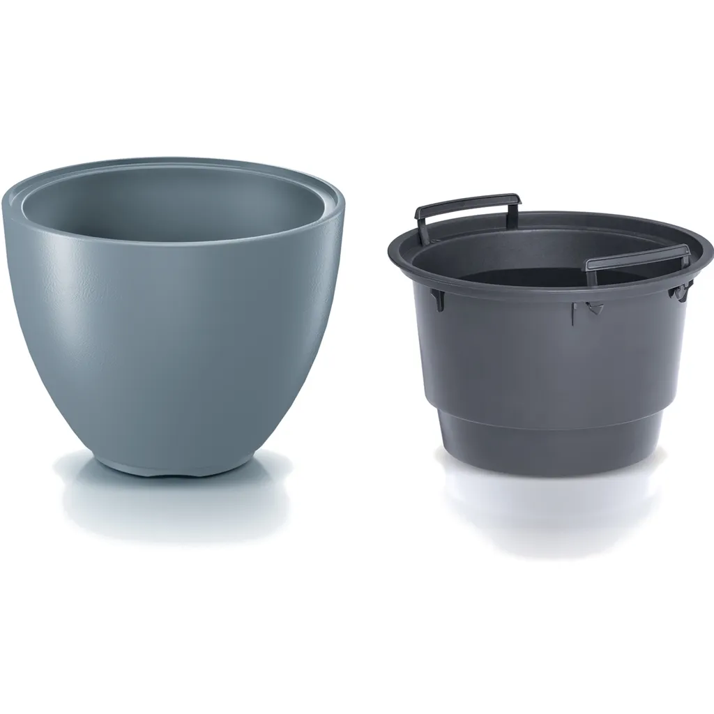 Pot de Fleurs 57cm Incassable et Léger Gris Clair pour Grandes Plantes