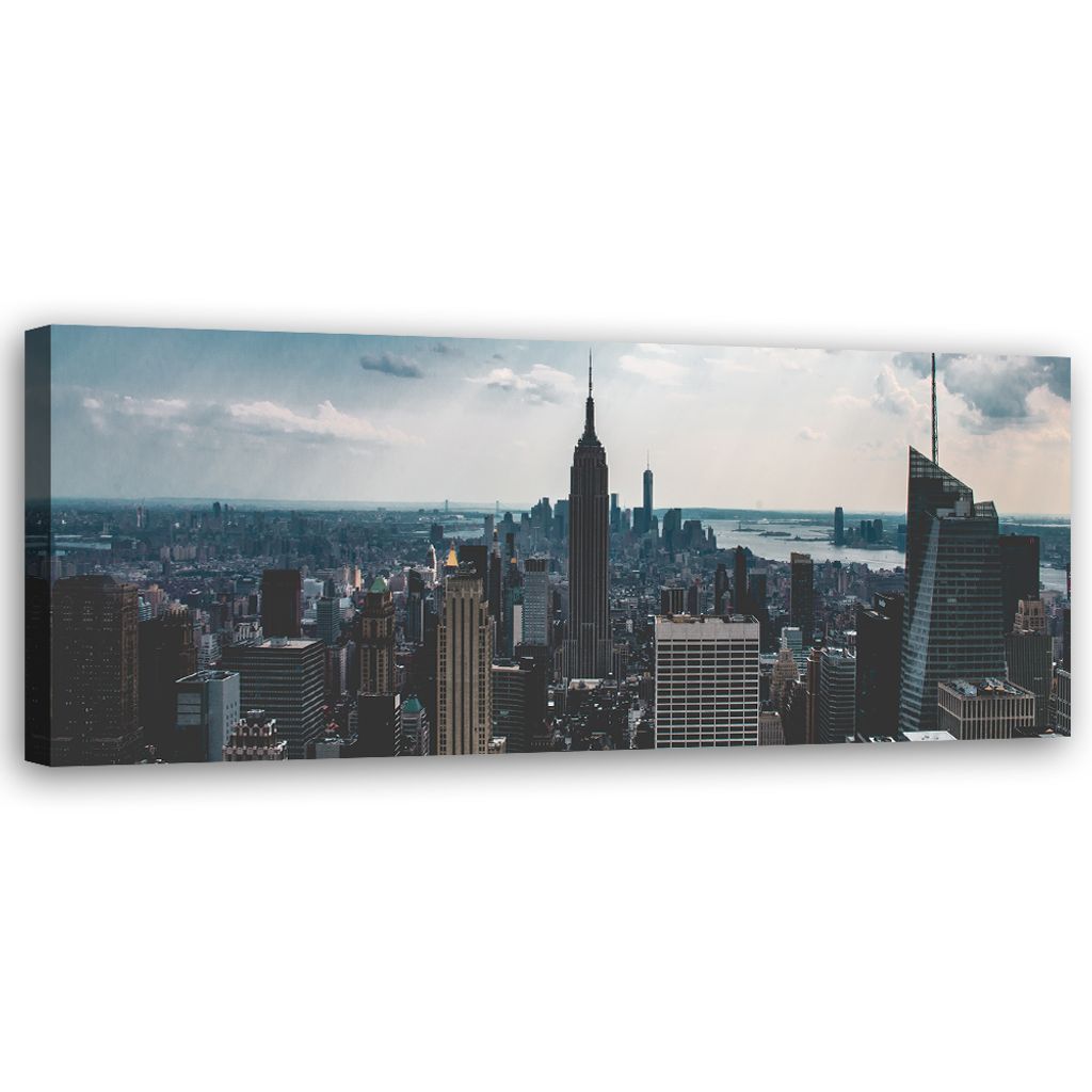 Leinwandbild New York City Panorama 120x40 Feeby Grau bild für die wand bereit zum aufhängen