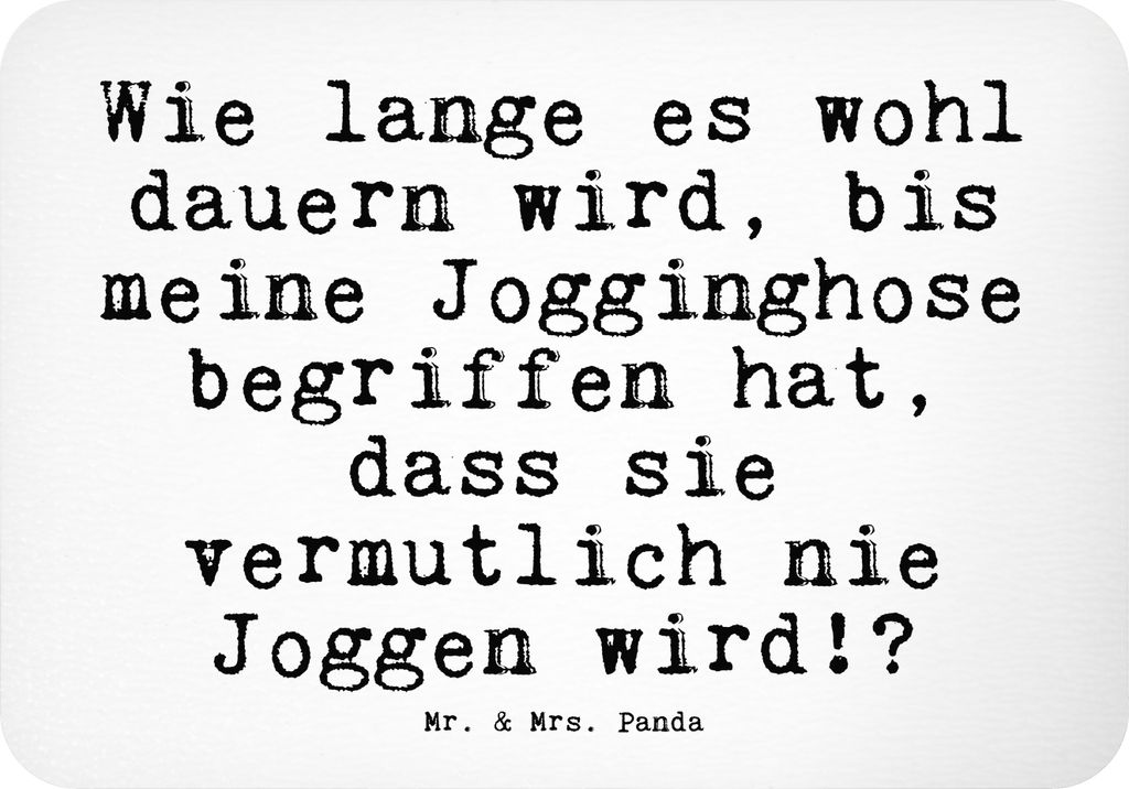 Mr. & Mrs. Panda magnet Wie lange es wohl... - Weiß - Geschenk, Sport, whiteboardmagnet, Kühlschrankmagnet, Joggen, Couch, Jogginghose, lustig, z...