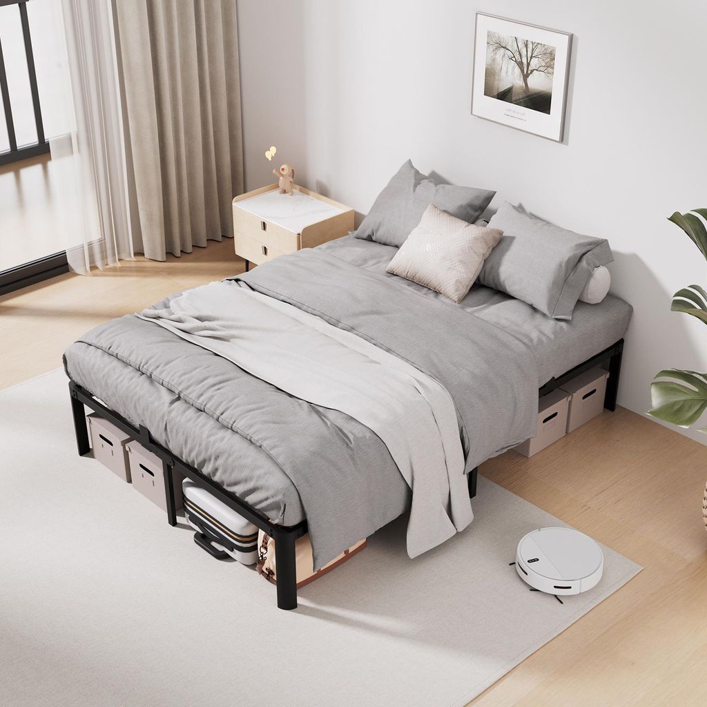 Lit 140 x 190 cm, sommier avec rangement, lits KUTAS avec Image du produit 
