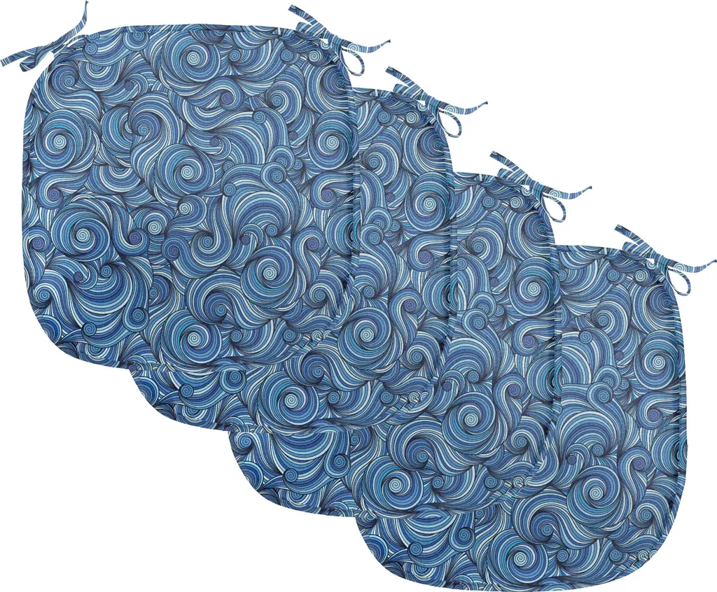 Galettes de Chaise Carrées Imperméables 40x40 cm Motif Bleu Marine