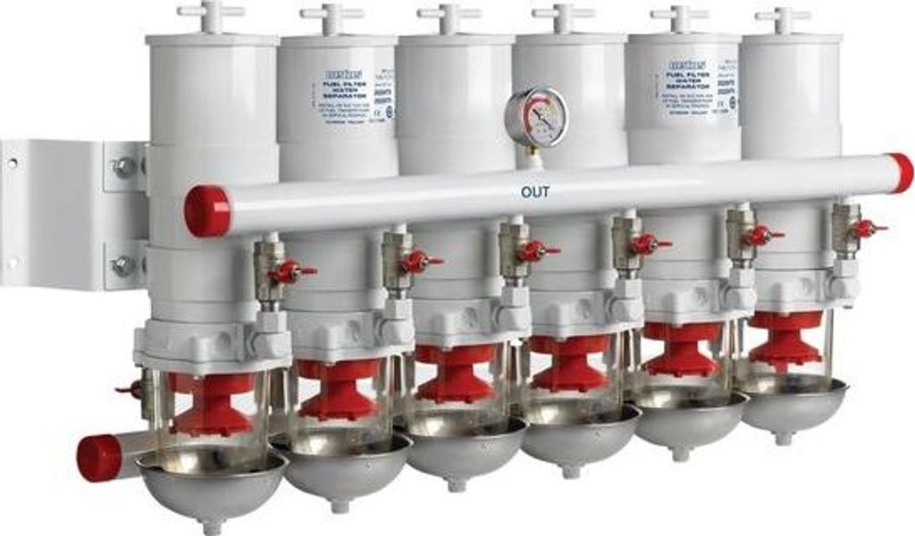 VETUS Vierfach-Kraftstofffilter / Wasserabscheider 30 Mikron 36 Liter/Minute | 83100VTE