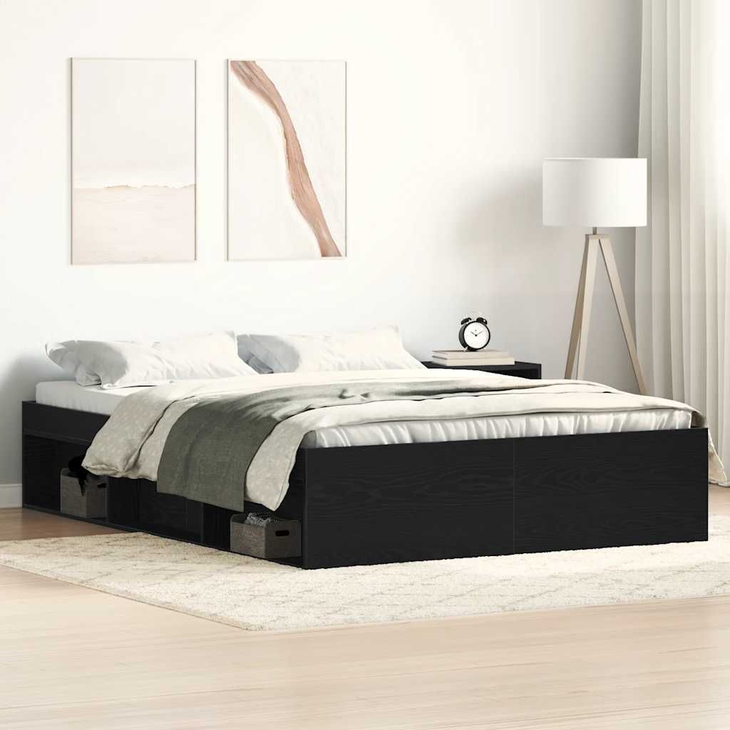 Maison Exclusive - Bettgestell ohne Matratze Schwarz Eichen-Optik 120x200 cm
