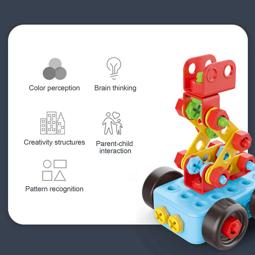 Jeu de construction puzzle avec perceuse électrique pour enfant 237 pcs