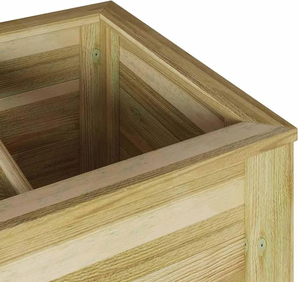 Fioriera Rettangolare Alta in Pino Marrone 85,5x46,5x96 cm - 7