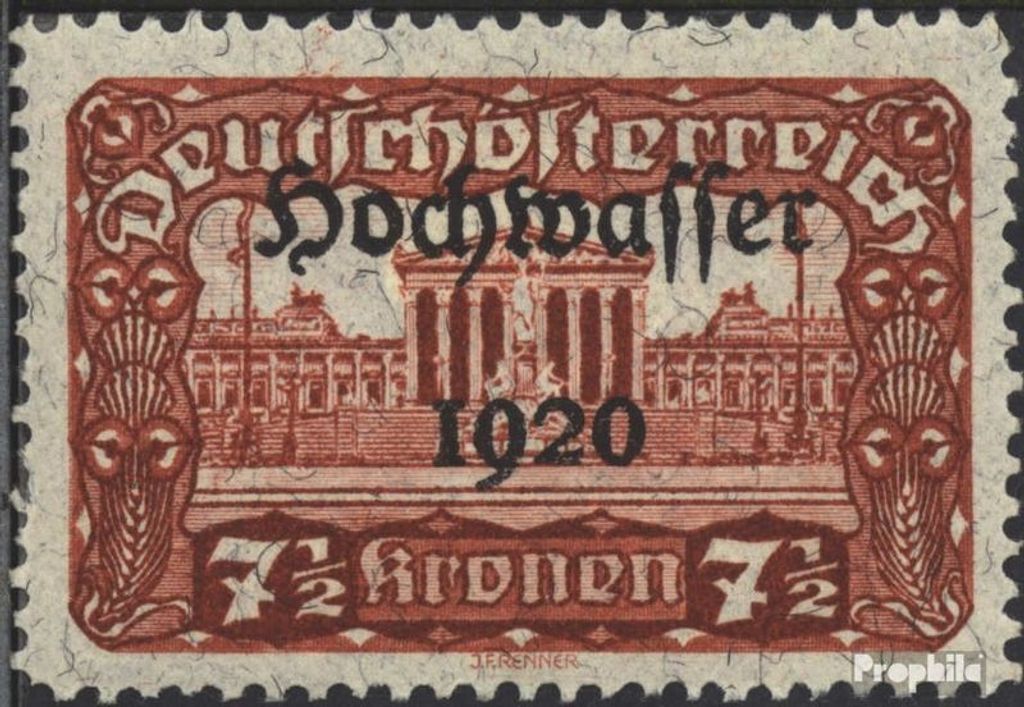 Briefmarken Österreich 1921 Mi 357 postfrisch Hochwasser