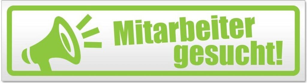 Kiwistar Mitarbeiter gesucht! Megaphone Magnetschild Schild magnetisch - 60cm Lindgrün - Magnetfolie für Auto PKW Kfz