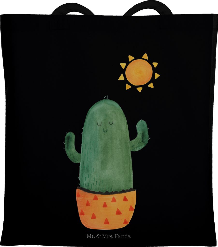 Mr. & Mrs. Panda festivaltasche Kaktus Sonne - Schwarz - Geschenk, Scheidung, Geschenkidee, Tragetasche, glücklich, Freundin, Kakteen, Tote Bag, S...
