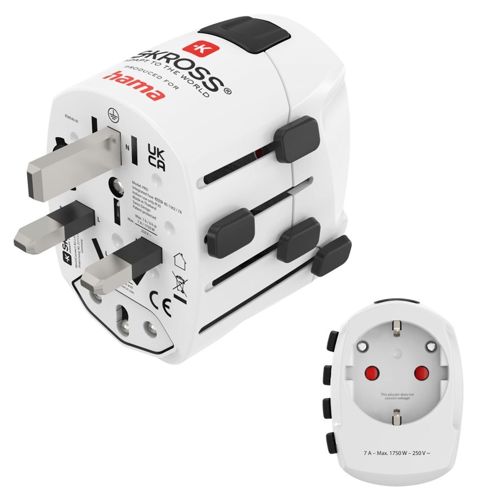 Hama Weltreiseadapter World Travel Pro, 3-polig Produktbild 