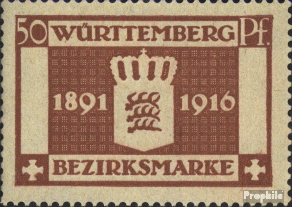 Briefmarken Württemberg 1916 Mi D129 mit Falz Wappen