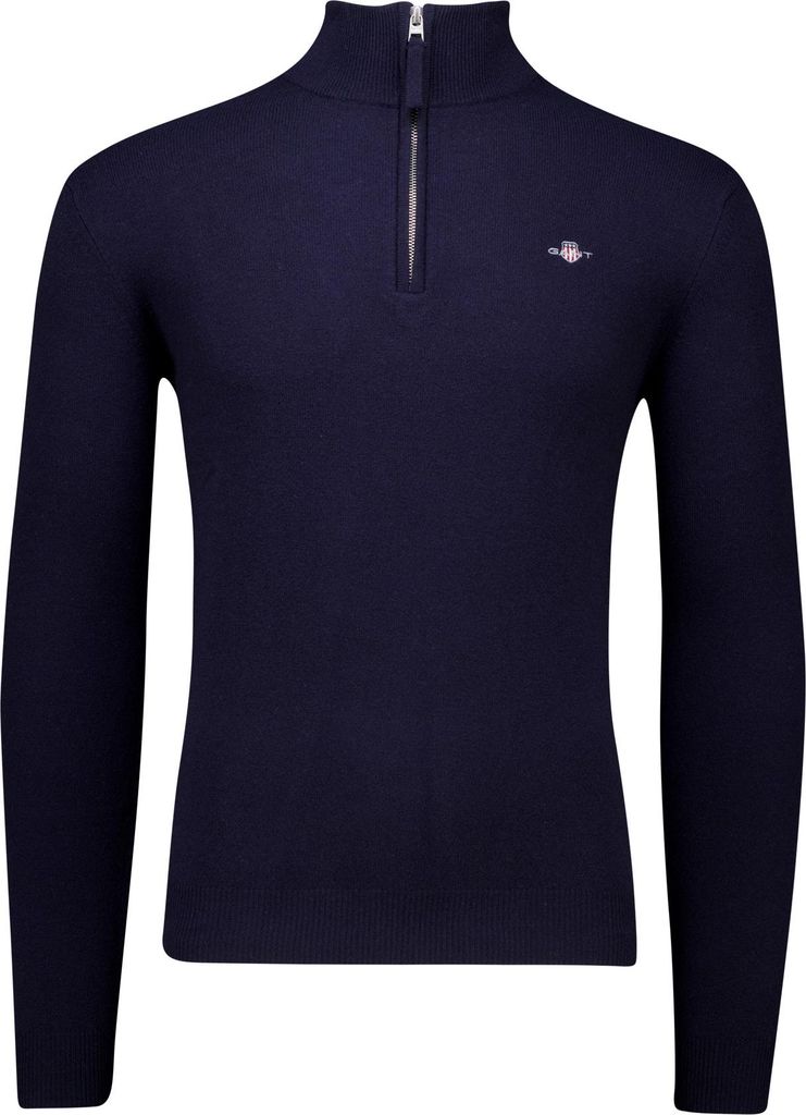 Gant Pullover dunkelblau einfarbig normale Passform Wolle