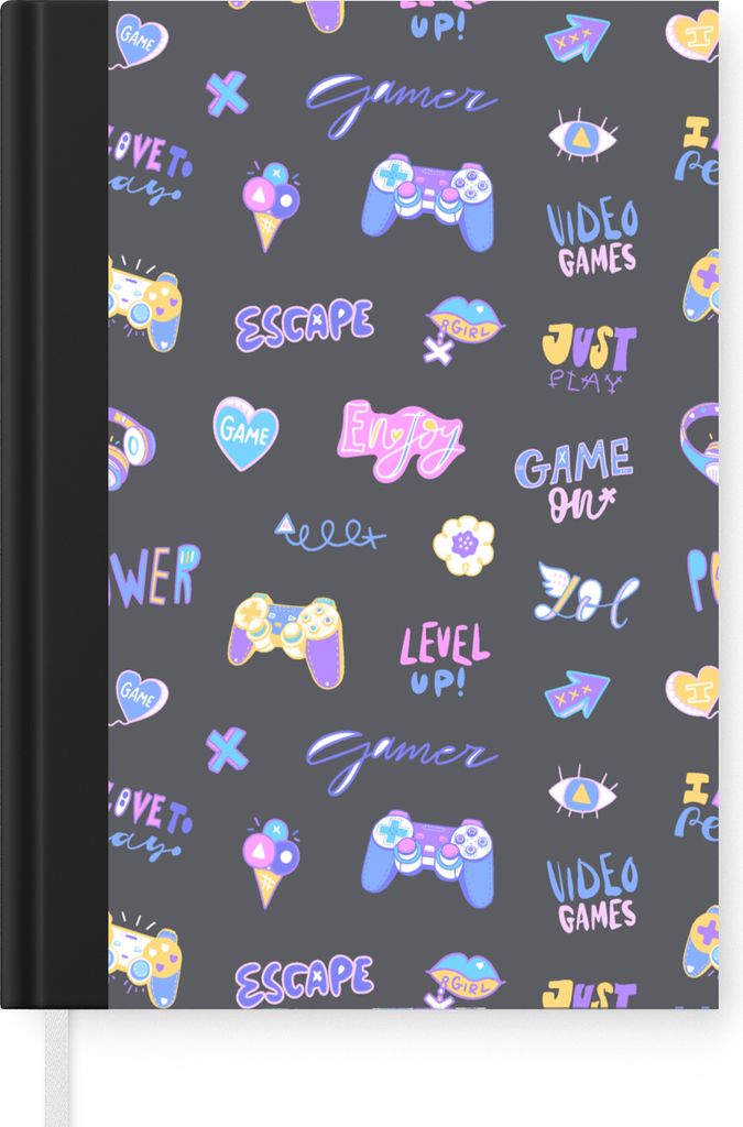 MuchoWow Notizbuch Tagebuch Haushaltsbuch Notebook A5 Mädchen - Spiele - Konsole - Muster - Mädchen - Kinder - Kind - Kind - Notizblock - Notiz...