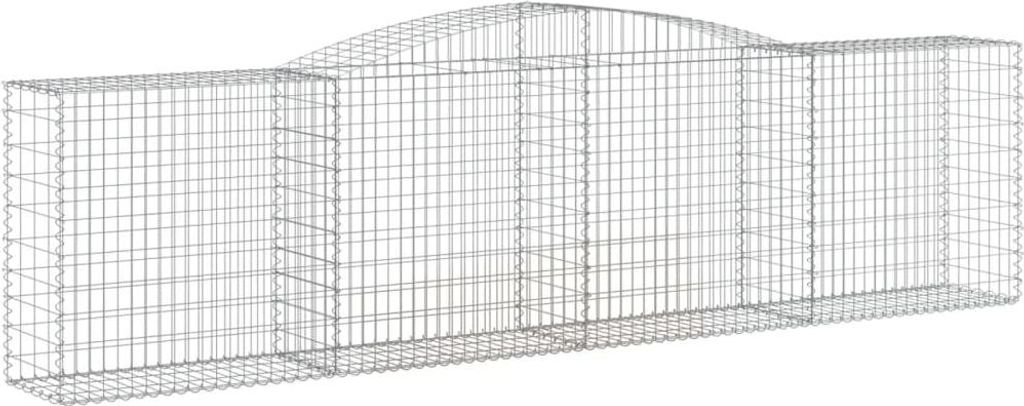 vidaXL Gabione mit Hochbogen 400x50x100/120 cm Verzinktes Eisen