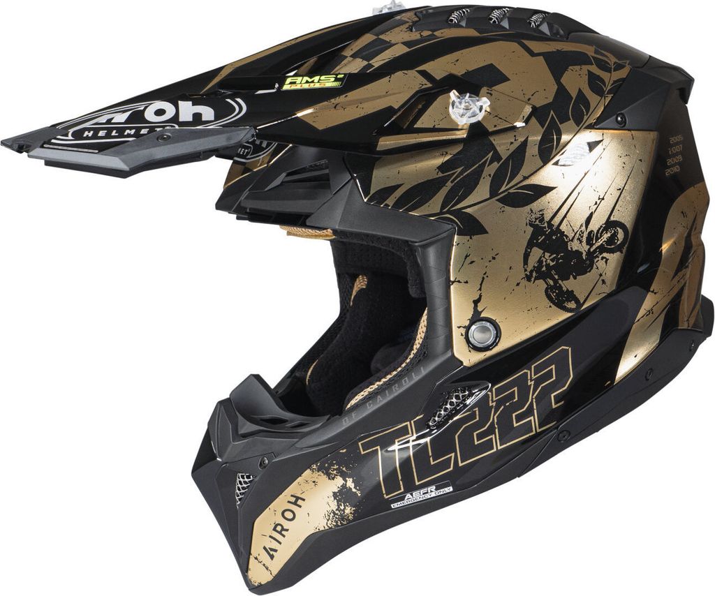 Airoh Aviator 3 TC 222 The Legend Motocross Helm, schwarz/gold, XS (53/54)