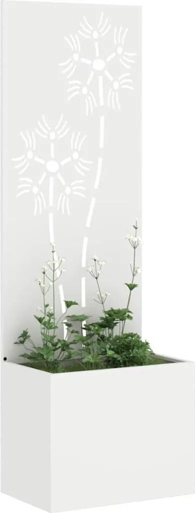 Brise-vue de jardin Floral Blanc 50 x 150 cm en panneau occultant déco
