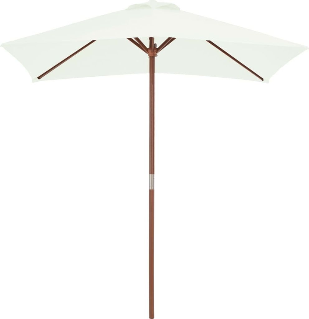 Cloris DesignMöbel Sonnenschirme - Beige Sonnenschirm mit Holz-Mast 150x200cm Sandweiß Schlichtes6772447