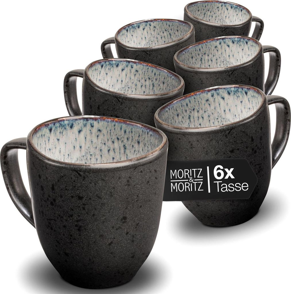 Moritz & Moritz ORGANIC reaktiv grau Tassen Set 6tlg. Produktbild 
