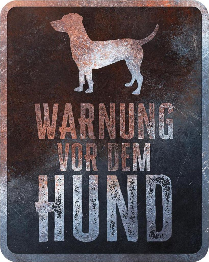 D&D Warnschild Square Jack Russell rostig
