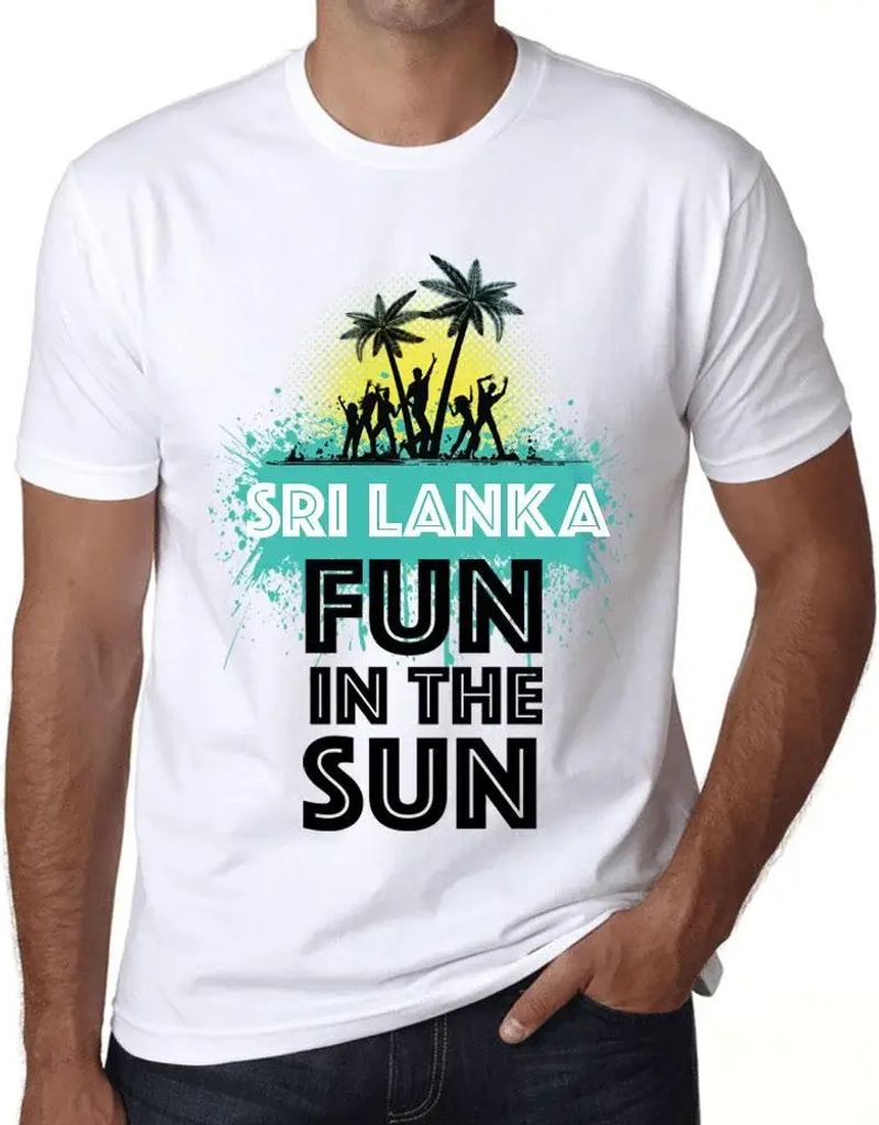 Herren Grafik T-Shirt Spaß in der Sonne in Sri Lanka – Fun In The Sun In Sri Lanka – Öko-Verantwortlich Vintage Jahrgang Kurzarm Lustige Druck