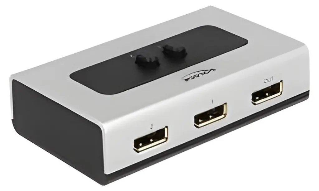 DELOCK Commutateur Displayport manuel 2 entrées vers 1 sortie 8K