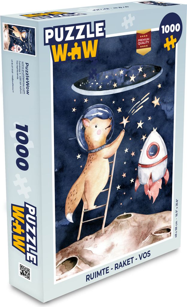 MuchoWow Puzzle 1000 Teile Weltraum - Rakete - Fuchs - Jungen - Mädchen - Kind - Spielzeug - Alt und Jung - Spiele - Puzzeln