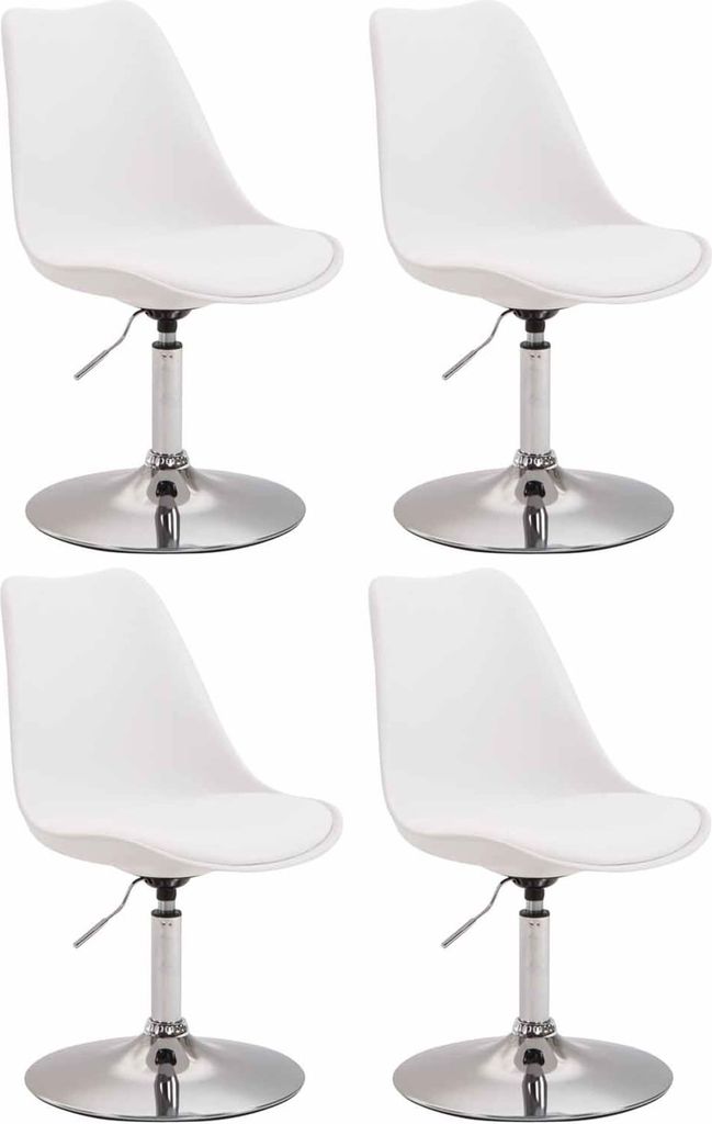 4er Set Esszimmerstühle HLO-CP14 Kunststoff weiß