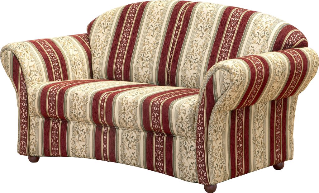 Max Winzer Sofa 2-Sitzer Corona - Chenille rot - Maße: 151 x 81 x 83 cm