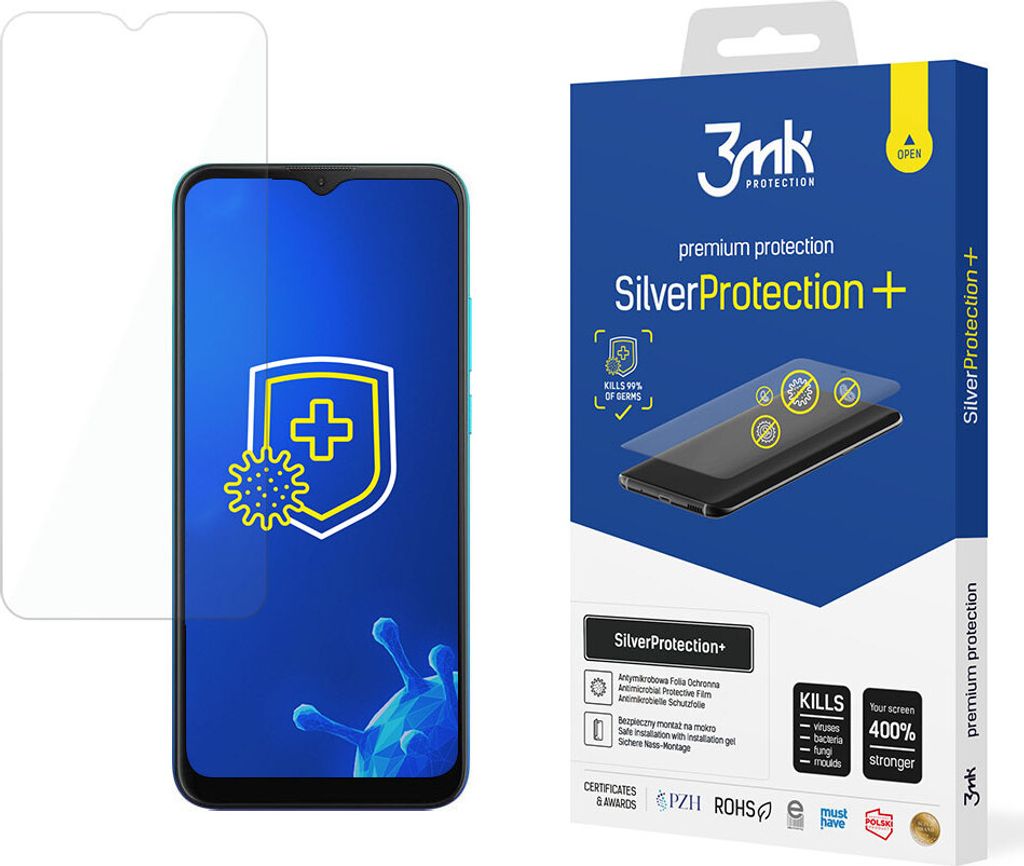 3mk Display Antimikrobielle Schutzfolie SilverProtection+ für Motorola Moto G8 Power Lite 0,21mm Self-Heal