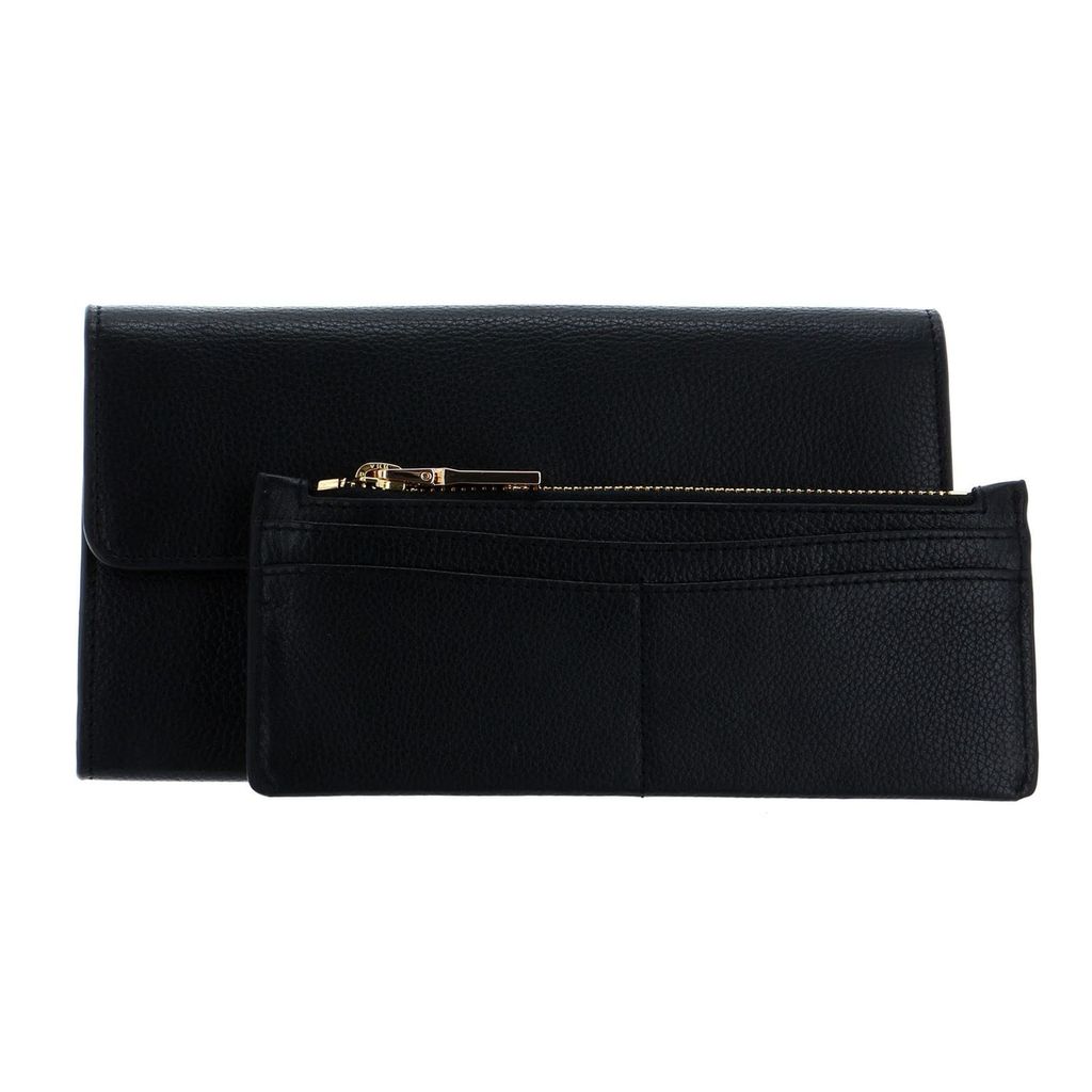 ESPRIT Leder Abendtasche Zoe Clutch Wallet Black schwarz