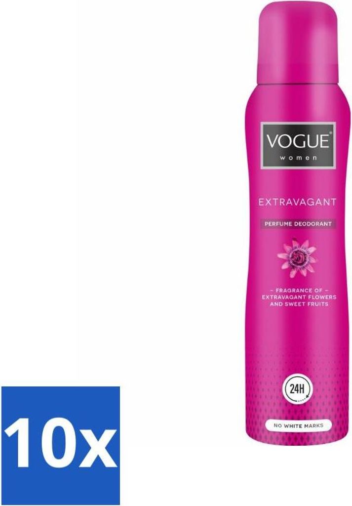 Vogue Women - Extravagant - Parfüm Deodorant - 150 ml - Vorteilspack - 10 Stücke